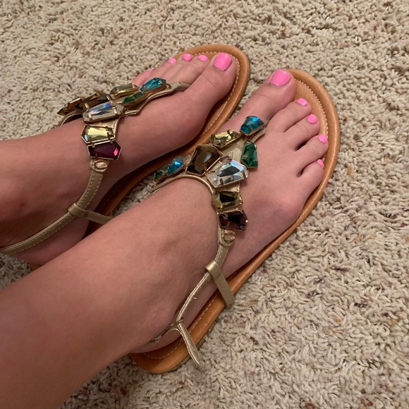 Colorful jeweled flats/sandals - Picture 2 of 4